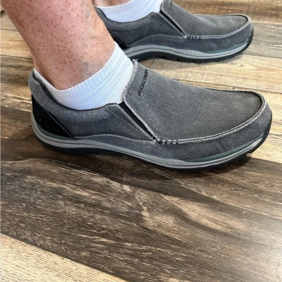 Skechers Men's Charcoal Slip-On Loafers - Picture 1 of 5